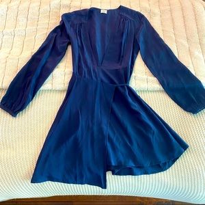 Deep Royal Blue Wilfred 100% Silk Wrap Dress